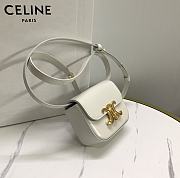 Celine Mini Claude In Shiny Calfskinpale Light Stone 12x9.5x4cm - 6