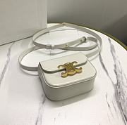 Celine Mini Claude In Shiny Calfskinpale Light Stone 12x9.5x4cm - 4