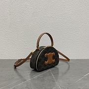 Celine Half Moon Case Triomphe Canvas Tan 17.5x12x6cm - 4