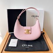 Celine Medium Ava Triomphe Bag In Smooth Calfskin Pastel Pink 24.5x 17x9cm - 1