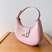 Celine Medium Ava Triomphe Bag In Smooth Calfskin Pastel Pink 24.5x 17x9cm - 5