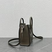 Celine Micro Luggage Handbag In Drummed Calfskin Souris 20cm - 5