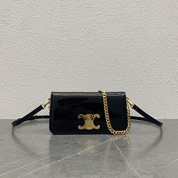 Celine Multipochette In Patent Calfskin Black 20.5x11x4cm