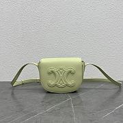 Celine Folco Cuir Triomphe In Smooth Calfskin Green 17x14x7cm - 4