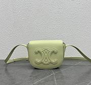 Celine Folco Cuir Triomphe In Smooth Calfskin Green 17x14x7cm - 1