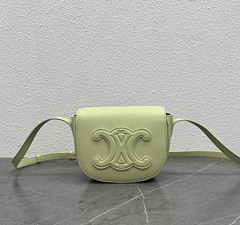 Celine Folco Cuir Triomphe In Smooth Calfskin Green 17x14x7cm