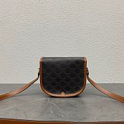 Celine Medium Folco Bag In Triomphe Canvas And Calfskin Tan 18.5x17x7cm - 4