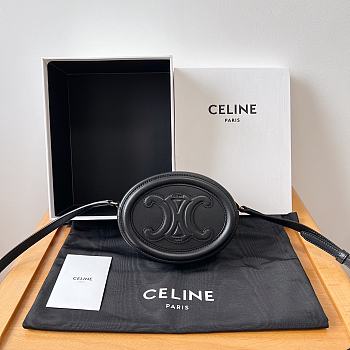 Celine Oval Bag Cuir Triomphe In Smooth Calfskin Black 20.5x15x5cm