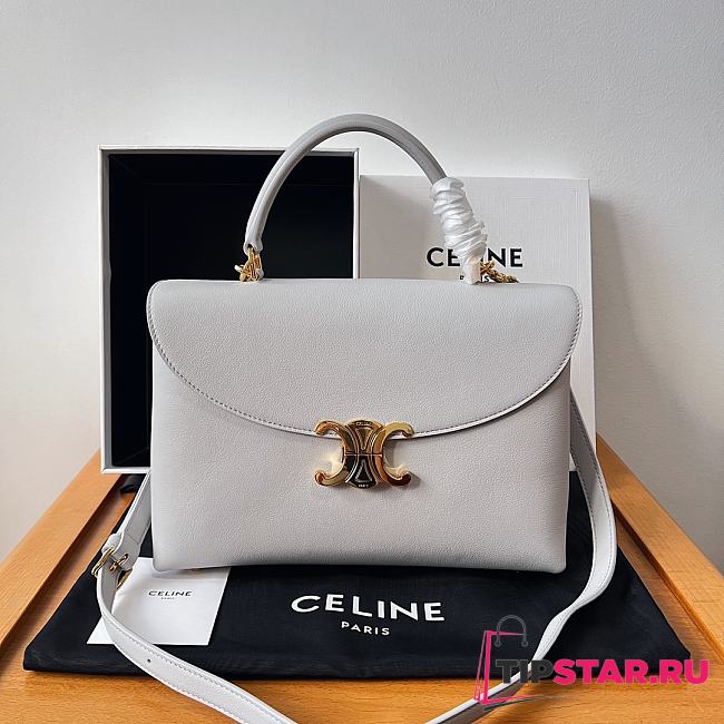 Celine Medium Nino Bag In Supple Calfskin Cloudy Grey 25x17.5x10cm - 1