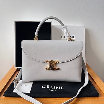 Celine Medium Nino Bag In Supple Calfskin Cloudy Grey 25x17.5x10cm