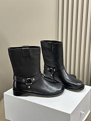 Loewe Campo Biker Boot In Brushed Calfskin Black - 5