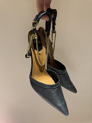 Fendi Colibrì Lite Black Mesh High-Heeled Slingbacks 85mm