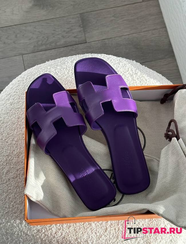 Hermes Oran Sandal Calfskin Violet - 1