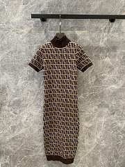 Fendi Brown FF Cotton Dress - 1