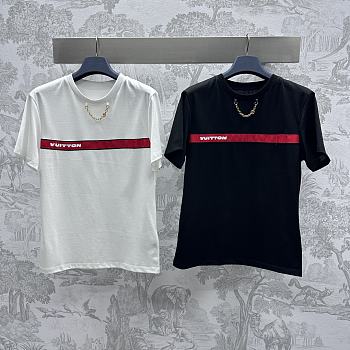 Vuitton Strap T-shirt White/ Black LV x America's Cup 2024 Capsule 1AFYPW