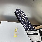 Dway Slide Embroidered Cotton and Deep Blue Miss Dior Allover Motif - 5