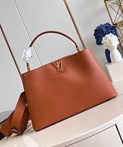 LV Capucines GM Souple Smooth And Grained Calfskin Cognac M24879 38x23x16cm - 1