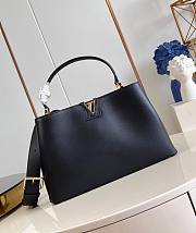 LV Capucines GM Souple Smooth And Grained Calfskin Black M24607 38x23x16cm  - 4