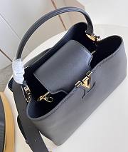 LV Capucines GM Souple Smooth And Grained Calfskin Black M24607 38x23x16cm  - 3