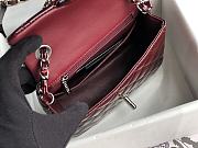 Chanel Burgundy Silver Hardware Quilted Patent Leather Classic Mini Flap Bag 17cm - 2