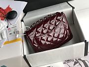 Chanel Burgundy Silver Hardware Quilted Patent Leather Classic Mini Flap Bag 17cm - 3