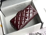 Chanel Burgundy Gold Hardware Quilted Patent Leather Classic Mini Flap Bag 17cm - 2