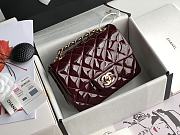 Chanel Burgundy Gold Hardware Quilted Patent Leather Classic Mini Flap Bag 17cm - 4