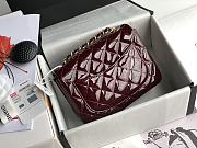 Chanel Burgundy Gold Hardware Quilted Patent Leather Classic Mini Flap Bag 17cm - 5