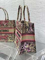 Medium Dioriviera Dior Book Tote Raffia with Candy Pink Toile de Jouy Sauvage Embroidery 36x27.5x16.5cm - 2