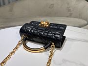 Mini Dior Ange Bag Black Macrocannage Calfskin 20x12x5cm  - 4