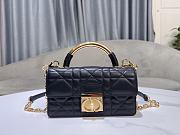 Mini Dior Ange Bag Black Macrocannage Calfskin 20x12x5cm  - 5