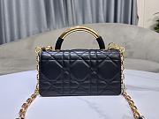 Mini Dior Ange Bag Black Macrocannage Calfskin 20x12x5cm  - 3