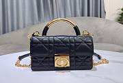 Mini Dior Ange Bag Black Macrocannage Calfskin 20x12x5cm  - 1