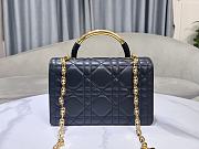 Medium Dior Ange Bag Black Macrocannage Calfskin 26x17x9cm - 6