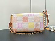 LV Pochette Accessoires Damier Canvas Peach Pink N40642 23.5x13.5x4cm - 3