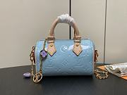 LV Nano Speedy Monogram Vernis Sky Blue M83000 16x10x7.5cm - 1