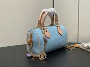 LV Nano Speedy Monogram Vernis Sky Blue M83000 16x10x7.5cm - 4