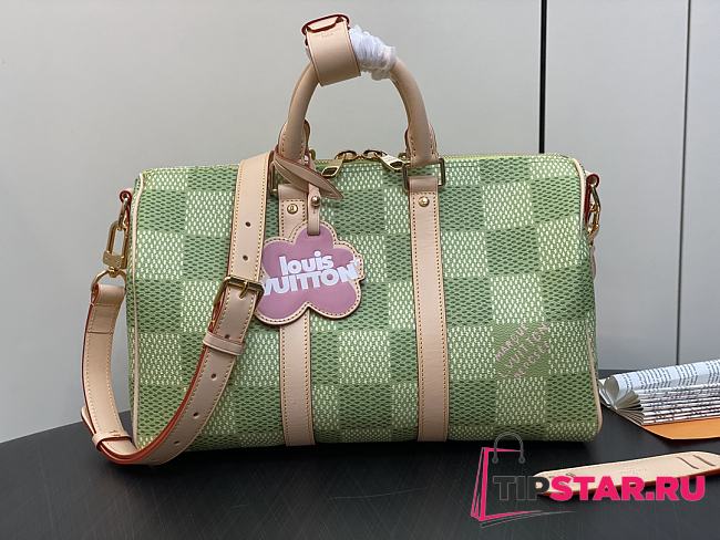 LV Keepall Bandoulière 35 Bag Damier Golf Canvas Green N40671 34x21x16cm - 1