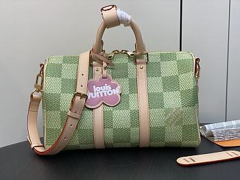 LV Keepall Bandoulière 35 Bag Damier Golf Canvas Green N40671 34x21x16cm