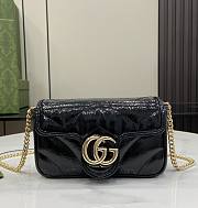 Gucci GG Marmont Super Mini Bag Black Patent 10x16.5x4.5cm - 1