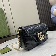 Gucci GG Marmont Super Mini Bag Black Patent 10x16.5x4.5cm - 5