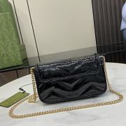 Gucci GG Marmont Super Mini Bag Black Patent 10x16.5x4.5cm - 3