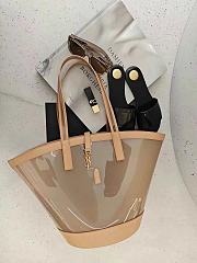 YSL Panier Medium In Vinyl And Shiny Leather Beige 23.5–49x32.5x10–15cm - 4