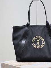 YSL Rive Gauche Tote Bag In Canvas Black and Gold 40–60x30x20cm - 2