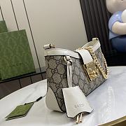 Gucci Padlock small shoulder bag Beige and ebony GG Supreme canvas 26.5x13.5x4.5cm - 4