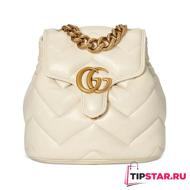 GUCCI GG Marmont Mini Backpack White 20x19x11cm  - 1