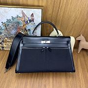 Hermes Kelly 40 Bag in Black Canvas Black 40x28x15 cm - 1