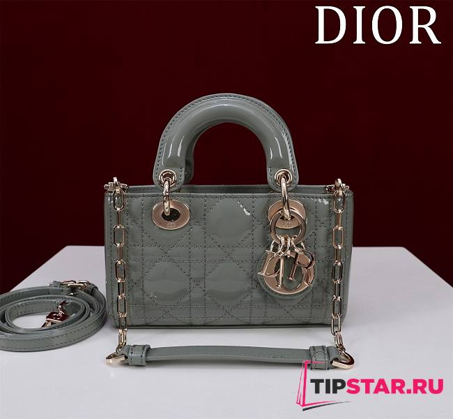 Dior Dior Small Lady D-Joy Bag Pale Grey Cannage Lambskin 16.5x6x10cm - 1