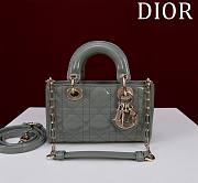 Dior Dior Small Lady D-Joy Bag Pale Grey Cannage Lambskin 16.5x6x10cm - 1