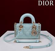 Dior Small Lady D-Joy Bag Pale Blue Cannage Lambskin 16.5x6x10cm - 1